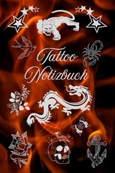 Notizbuch Tätowierer Tattoo Design Buch zum selber Zeichnen von Tätowierungen kreatives Skizzieren Körperkunst Skizzenbuch Tattoos Kunstwerke Vorlagen ... Portraitzeichnung Schriftzüge 02B38