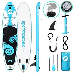 Tabla para Paddle Surf de Exprotrek, Tabla para Sup Inflable, Set de Tabla para Sup, 8 Pulgadas de Espesor,Cuenta con Remo de Aluminio y Todos los Accesorios necesarios (150 KG MÁX)