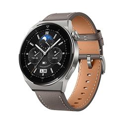 Huawei Watch GT 3 Pro - Smartwatch - 46mm - Titanium - Grijs lederen bandje