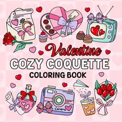 Cozy Coquette Valentine Coloring Book: 35 Adorable V-Day Coloring Pages for Kids, Teens and Adults to Color, Relax and Have Fun