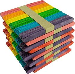 MCE-Commerce Lot de 500 Bois de Bouleau Multicolores 114 x 10 x 2 mm, coloré, 114 mm