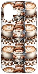 Unique Coffee Gnome Dad Graphic With White Mugs Love Coffee Custodia per iPhone 16