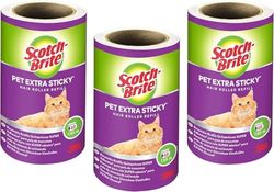 Scotch-Brite Pet Extra Sticky Super Adesiva Ricarica Spazzola per Rimuovere i Peli di Animali Domestici, 48 fogli, 3/Confezione
