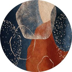 VINILIKO Alexandra Tapis en Vinyle - Épaisseur : 2,8 mm - sans phtalates - Multicolore - Diamètre 150 cm