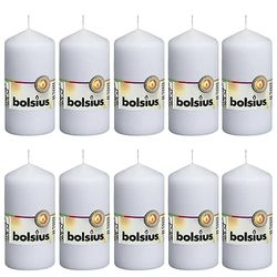 Bolsius White Pillar Candles 120x58mm 33 Hours burn time (Box of 10)'