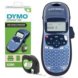 DYMO LetraTag LT-100H étiqueteuse portative | Imprimante d'étiquettes autocollant thermique sans encre | avec clavier ABC | Rose