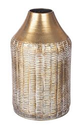 Casablanca Decorative Vase Large – Modern Metal Vase Decoration Pampas Grass Living Room – Gift Birthday Gift – Colour: Gold Height 39 cm