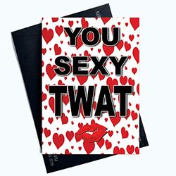 Funny Card You Sexy Twat Cheeky Valentines Boyfriend Husband Gay Birthday PC1098