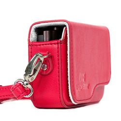 MegaGear MG1266 Leica C Typ 112 Custodia in finta pelle per Fotocamera con Tracolla, Rosso