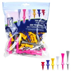 PGA Tour Castle - pacote de 200 Tees, vermelho/amarelo/azul/rosa/cinzento