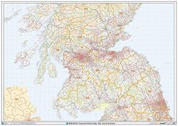 South Scotland - Postcode District Wall Map-Paper