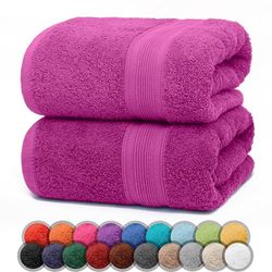 NatureMark Confezione da 2 asciugamani da bagno, da 70 x 140 cm, teli doccia, di colore rosa