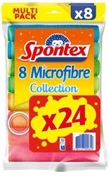 SPONTEX - Microfibra Collection - Multiuso - Eficaz con Agua - 3 Paquetes de 8 microfibras - 24 microfibras