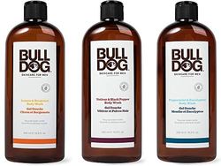 Bulldog Set 3 Gel Doccia con Limone e Bergamotto, 500 ml, Vetiver e Pepe Nero, 500 ml e Menta ed Eucalyptus, 500 ml