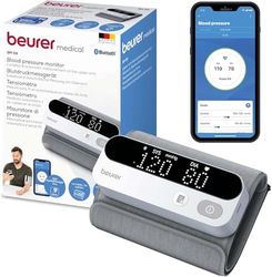 Beurer BM 59 bloeddrukmeter voor de bovenarm, manchet zonder slangen en kabels, led-risico-indicator, hartritmestoornis-herkenning, bovenarmomtrekken van 22-42 cm, met app-verbinding