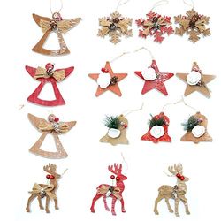 Geschenken 4 Alle gelegenheden Beperkte SHATCHI-1177 SHATCHI 15 stks Crafted Kerstboom Ornamenten Xmas Handing Home Decor, Multi