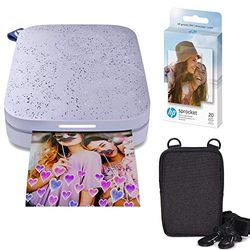 HP Sprocket Impresora fotográfica instantánea portátil de 2x3 Pulgadas (Morado) Paquete de Papel Zink