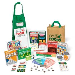 Melissa & Doug Fresh Mart Grocery Store Food and Role Play Companion Set (84 pcs) Collection Tienda de Comestibles Frescos, multicolor (15183)