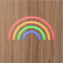 BigBen Interactive Neon Rainbow Speaker Dotato di Ricarica ad Induzione per Dispositivi Compatibili, Legno Chiaro