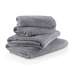 Möve Superwuschel - Set di 2 Asciugamani da Doccia 80 x 150 cm e 2 Asciugamani 50 x 100 cm, 100% Cotone, Colore: Grigio Pietra