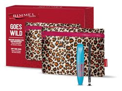 Rimmel London, Cofanetto Regalo Donna Rimmel Goes Wild, Pochette Leopardata con Mascara Scandal’Eyes Volume on Demand Waterproof + Matita Occhi Soft Kohl Kajal Jet Black