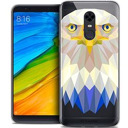 CASEINK fodral för Xiaomi Redmi 5 Plus (6) fodral [kristallgel HD polygon serie djur - mjuk - ultratunn - tryckt i Frankrike] örn