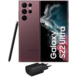Samsung Galaxy S22 Ultra 5G, Caricatore incluso, Cellulare Smartphone Android senza SIM 128 GB Display 6.8¹ Dynamic AMOLED 2X, 5 Fotocamere, 108MP, Burgundy 2022 (Versione Italiana)