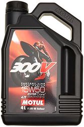 Motul 104129 Huile Moto 15 W50 4T Syn 300 V FL Road Racing 4L 3