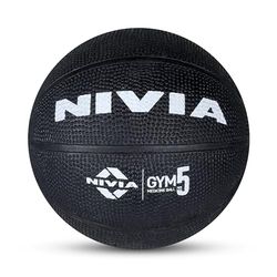 Nivia Medicine Ball of 3 Kg | Blue | Material : Rubber | For Workouts, Strength Training, Pilates Therapy and Balance Training | Anti-Slip Ball for Adults, Men and Women