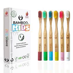 Bamboo Clean Kids Bamboe tandenborstels voor kinderen, zachte borstelborstels, BPA-vrij, natuurlijke en milieuvriendelijke bamboe tandenborstelset, biologisch afbreekbaar en composteerbaar (Reg 6)