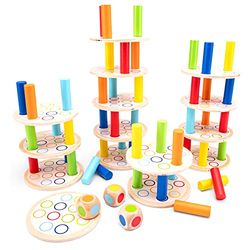 New Classic Toys Juego de Torre de Equilibrio, Multicolor (10809)