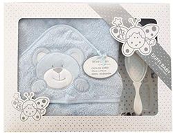 Duffi Baby Set 100% bawełna + szczotka + grzebień, niebieski, unisex 0827-12