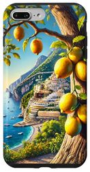 Carcasa para iPhone 7 Plus/8 Plus Amalfi Limones Árbol en el océano pintura al óleo