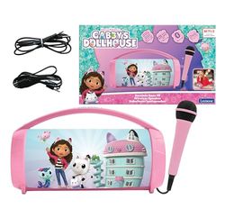 Lexibook, Gabby's Dollhouse, Draadloze luidspreker met microfoon, Stereogeluid, Karaoke-functie, USB- en SD-kaartpoorten, Oplaadbare batterij, Draaggreep, BTP585GDHZ