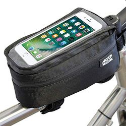 NC-17 Ramväska Connect universell övre rörväska XL/cykel, smartphoneväska med förvaringsfack, kabelgenomsläpp, kardborreband/vattenavvisande/för smartphones av alla vanliga storlekar, svart