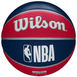 Wilson Pallone da Basket NBA TEAM TRIBUTE BSKT, Utilizzo Outdoor, Gomma, Misura 7, Rosso/Blu (Washington Wizards)