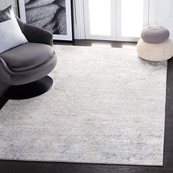 Safavieh Tapis Contemporain pour Salon, Salle à Manger, Chambre à Coucher - Brentwood Collection, Tapis à Poil Court, Ivoire et Gris, 91 x 152 cm