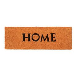 Relaxdays Narrow Coir Doormat "HOME" Print Anti-Slip Rubber PVC Underside Long Welcome Mat for the Balcony, Patio, Hallway, etc 1.5 x 75 x 25 cm, Orange