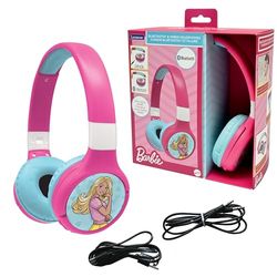 Lexibook, Mattel Barbie, 2-in-1 Bluetooth & Wired Headset with microphone and control button, Long lasting rechargeable battery, HPBT010BB