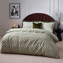 Hoem Alexa Cotton Rich Duvet Cover Set, Olive