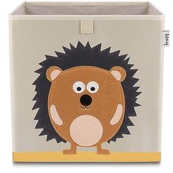 LIFENEY Opbergdoos met egelmotief, speelgoedbox met diermotief, geschikt voor kubusrekken, opbergbox voor de kinderkamer, opbergmand voor kinderen