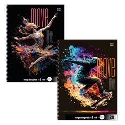 Staufen Move it college pad - 5 blocchetti da 80 fogli ciascuno, a righe 28 (5 mm quadrati con linee di margine), DIN A4, 4 fori, carta riciclata da 70 g/m²