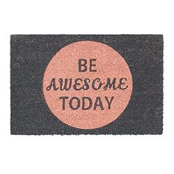 Relaxdays Capuz BE Awesome Today para entrada, 40 x 60 cm, fibra de coco e PVC, antiderrapante, cor rosa
