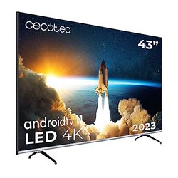 Cecotec QLED TV 43 inch Smart TV V1 Series VQU10043S. 4K UHD, Android 11, Frameless, Dolby Vision, Dolby Atmos, HDR10, Wide Color Gamut 96%, 2 luidsprekers 10 W, 2 afstandsbedieningen, model 2023