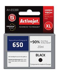 Activejet AH-650BR Ink for HP Printer; HP 650 CZ101AE Replacement; Premium; 20 ml; Black