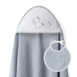 Baby baby cape cape handdoek met capuchon - eenhoorn wolken grijs