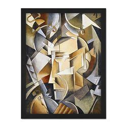 Kliun The Clockmaker Face Abstract Painting Large Framed Art Print Poster Wall Decor 18x24 in