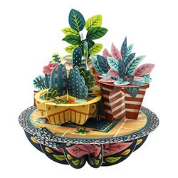 SANTORO Pirouette, 3D pop-up wenskaart - potplanten - voor hem, haar, moeder, verjaardag, nieuw huis, nieuwe baan, dank u | Housewarming cadeau voor mannen, vrouwen