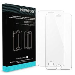 Novago kompatibel med iPhone SE 2020, iPhone 8, iPhone 7, iPhone 6, iPhone 6S, 2 stycken skärmskydd av härdat glas, transparent och robust, kompatibel med 3D-touch-funktion