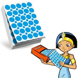 CLEOPATRE - Gommette adesive rotonde – Ricarica Eco-Pack 60 fogli (1880 stickers) – Blu